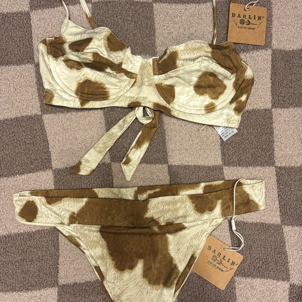 Darling Brown and Cream Cow Print Bikini